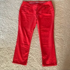 Boden Cropped Red Denim Pants